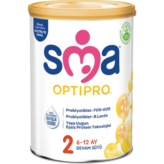 SMA Optipro 2 400 gr 6-12 Ay İçin Probiyotikli Toz Devam Sütü Sütlü İçerik