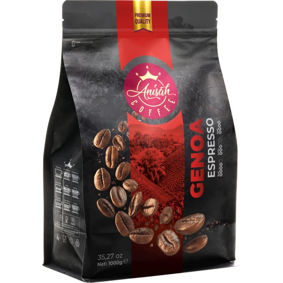 Anisah Coffee Genoa Espresso Çekirdek Kahve Koyu Kavrulmuş 1000 gr