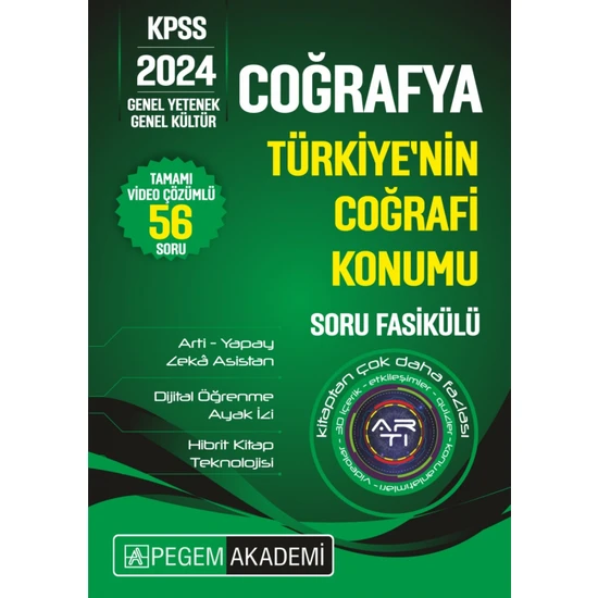 Pegem Akademi KPSS Coğrafya - Türkiye'nin Coğrafi Konumu Soru Fasikülü
