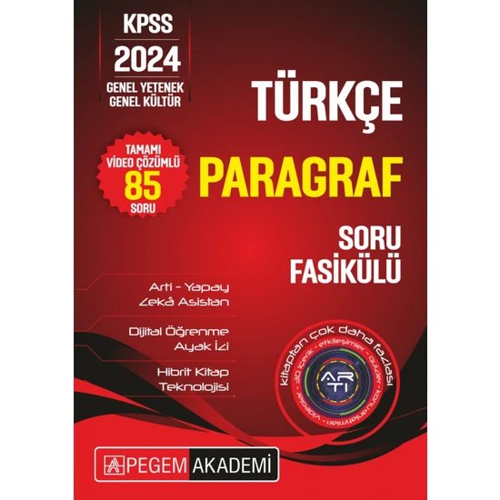 Pegem Akademi KPSS Türkçe - Paragraf Soru Fasikülü