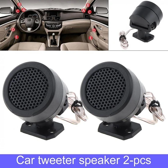 Cdwishbest 2 Adet TP-006A Tweeter Hoparlörler 500W Mini Dome Hoparlörler 12V Araba Ses Sistemi Aksesuarları Için Yüksek Verimli Stereo Hoparlör (Yurt Dışından)