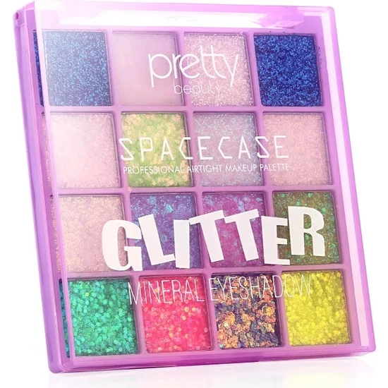 Pretty Beauty 16'lı Glitter Makyaj Paleti Gel Formüllü Göz ve Vücut Için PB:191