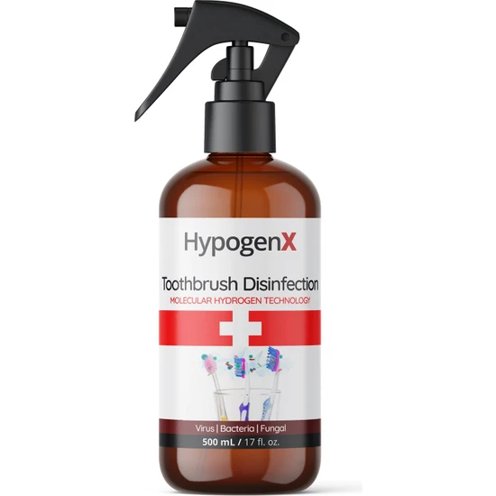Hypogenx Diş Fırçası Temizleme Solüsyonu - 500 ml Sprey Başlıklı Hipokloröz Asit Bazlı