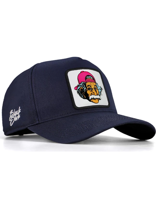BlackBörk V1 Baseball Einstein - 3 Kod Logolu Unisex Lacivert Şapka (Cap)