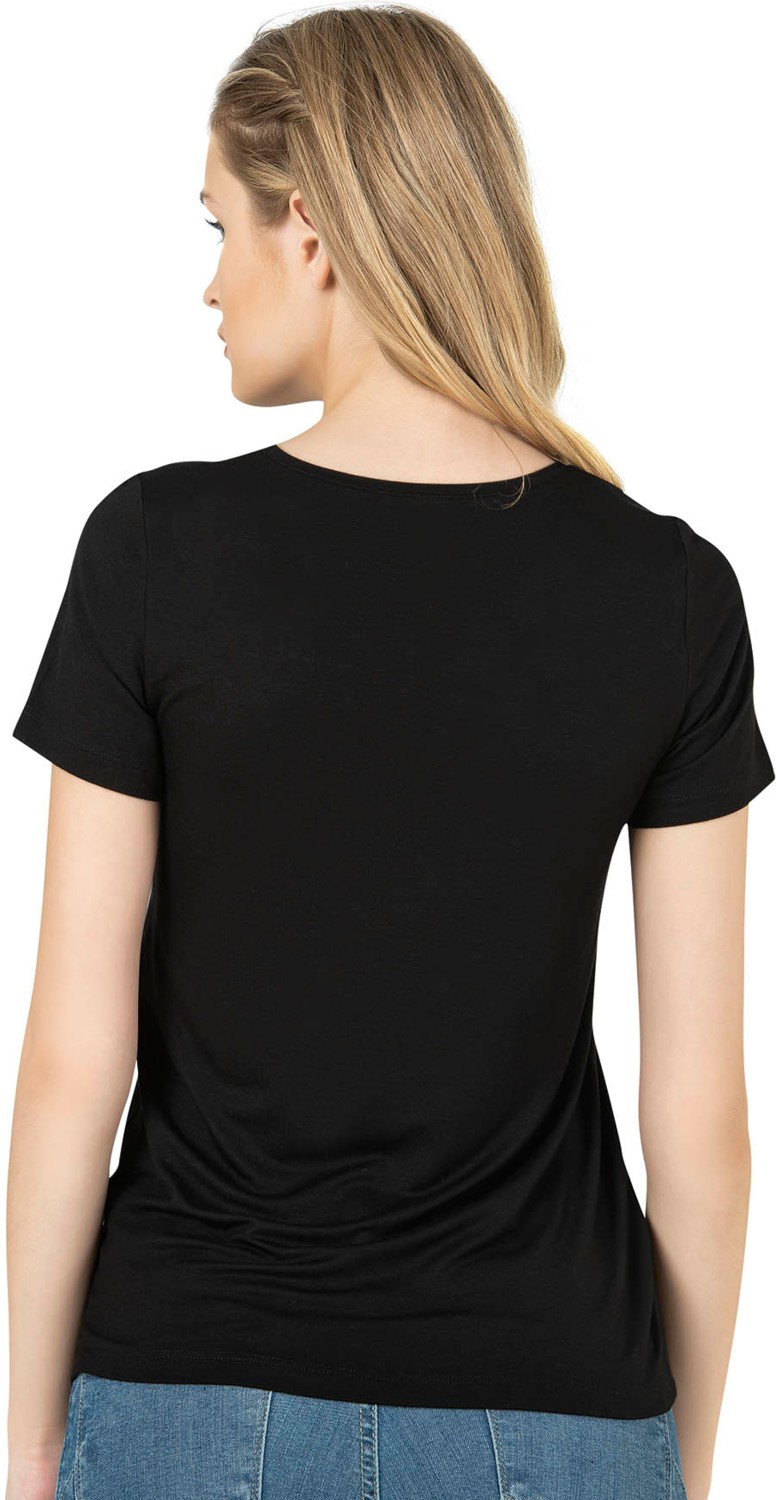Özkan Underwear Özkan 26976 Kadın Viskon Kısa Kollu Yuvarlak Yaka T-Shirt görsel 6