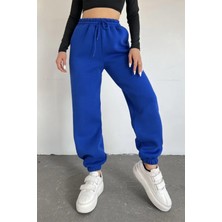 Zym Star Kadın Erkek Lacivert 2 Iplik Paçası Lastikli Jogger Eşofman Altı