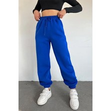 Zym Star Kadın Erkek Lacivert 2 Iplik Paçası Lastikli Jogger Eşofman Altı