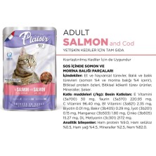 Plaisir Pouch 100 gr Somon morina Etli 12 Adet Kedi Maması