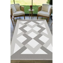 Pera Life Halı Yıkanabilir Kaymaz Geometrik Çizgili Desenli  Salon Halısı Mutfak Halısı ve Yolluk 4709