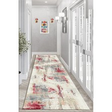 Pera Life Halı Yıkanabilir Kaymaz Eskitme Vintage Desenli  Salon Halısı Mutfak Halısı ve Yolluk 4559