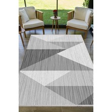 Pera Life Halı Yıkanabilir Kaymaz Geometrik Üçgen Desenli  Salon Halısı Mutfak Halısı ve Yolluk 4725