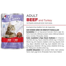 Plaisir Pouch 100 gr Sığır Hindi Etli 12 Adet Kedi Maması