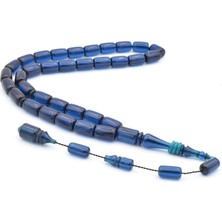 Murty99 Mehmet Hızarcı Usta Işçilikli Lacivert Sıkma Kehribar Tesbih