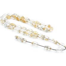 Murty99 Sistemli Arpa Kesim Altın Gümüş Varaklı Sıkma Kehribar Tesbih