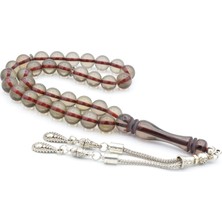 Murty99 Küre Kesim Kokulu Kahverengi Toz Kehribar Tesbih 10 mm