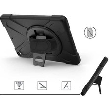 CepLab iPad 7. Nesil 10.2 Uyumlu Kılıf Ultra Koruma Zırh Askılı Silikon Tablet Kılıfı