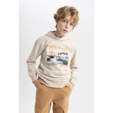 DeFacto Erkek Çocuk Baskılı Kapüşonlu Sweatshirt B7105A824SP