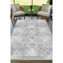 Pera Life Halı Yıkanabilir Kaymaz Iskandinav Geometrik Desenli  Salon Halısı Mutfak Halısı ve Yolluk 4671