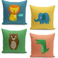 Filamente 4'lü Kırlent Kılıf Seti Çocuk Bebek Odası Dijital Baskılı