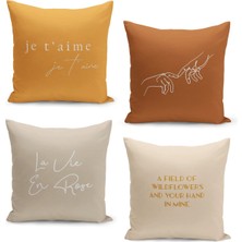 Filamente 4'lü Kırlent Kılıf Seti Çift Taraflı Dijital Baskılı