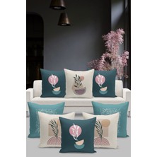 Filamente 8'li Kırlent Kılıf Seti Çift Taraflı Dijital Baskılı