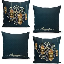 Filamente 4'lü Kırlent Kılıf Seti Ramazan Özel Desenli Çift Taraflı Dijital Baskılı