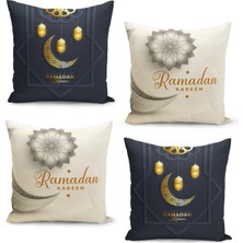 Filamente 4'lü Kırlent Kılıf Seti Ramazan Özel Desenli Çift Taraflı Dijital Baskılı