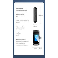 Passing Tip-C Kablosuz Ses Adaptörü Bluetooth 5.1 Alıcı Verici Desteği Mikrofon Ps5 Araba Tv Için (Yurt Dışından)