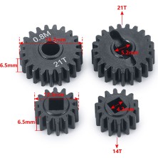 Passing Adet Overdrive Çelik Portal Aks Dişli Seti 21T 14T 1/10 Rc Paletli Araba Eksenel SCX10 Iıı Capra Yükseltme Parçaları (Yurt Dışından)