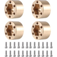 Passing 4 Adet Pirinç 12MM Tekerlek Altıgen Hub Genişletme Adaptörü 1.9 2.2 Jant 1/10 Rc Paletli Eksenel SCX10 Traxxas TRX4,12MM (Yurt Dışından)