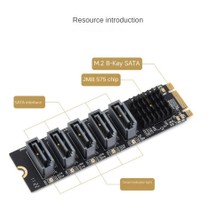 Passing M.2 Ngff Sata - 5 Bağlantı Noktalı Sata3 Genişletme Kartı JM582 Ana Çip, Alüminyum Alaşımlı Isı Emici Sürücü Ücretsiz Destek Sata Pm (Yurt Dışından)
