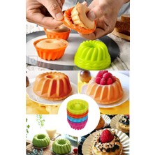 Holly Home 12'li Yıkanabilir Mini Chef Muffin Pişirme Kalıbı, Silikon Göbekli Kek, Cupcake, Hamur Işi Kap