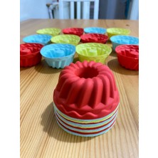 Holly Home 12'li Yıkanabilir Mini Chef Muffin Pişirme Kalıbı, Silikon Göbekli Kek, Cupcake, Hamur Işi Kap