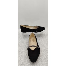 Çiğdem Kundura Sdf Süet Taşlı Babet Siyah - Siyah - 37 - ST00260-SİYAH-37