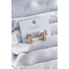 Clariss Pirinç Gold Renk Zirkon Taşlı Kadın Küpe