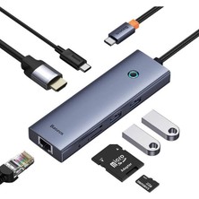 Baseus Pd 100W 7in1 Type-C To Dönüştürücü Hub Type-C To HDMI4K@60Hz Usb3.0 1000 Mbps RJ45 Ekran Paylaşma