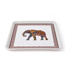 Zucci Home Fil Desenli Alaçatı Kare Tepsi - 32,5X32,5 cm