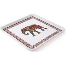 Zucci Home Fil Desenli Alaçatı Kare Tepsi - 32,5X32,5 cm