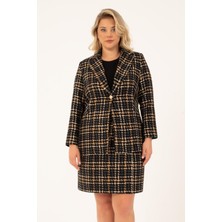 Myline Astarlı Tüvit Kruvaze Blazer Ceket