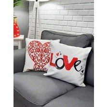 Körfez Kırlent Sevgililer Günü Temalı Kırlent Kılıfı 2 Li Set