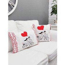 Körfez Kırlent Sevgililer Günü Temalı Kırlent Kılıfı 2 Li Set