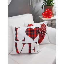 Körfez Kırlent Sevgililer Günü Temalı Kırlent Kılıfı 2 Li Set