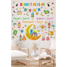 Sticker Ekspres Renkli Üç Aylar Rahmet Mevsimi Recep Şaban Ramazan Cam Duvar Kapı Sticker Seti