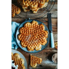 Omake Kare Waffle Makinesi Kalp Çiçek Ø190