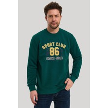 New World Polo Bisiklet Yaka Yeşil Slim Fit Sweatshirt 23FWM60159