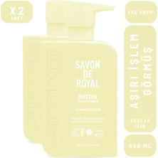 Savon De Royal Biyotin İçeren Aşırı İşlem Görmüş Saçlar İçin Onarım Etkili Saç Kremi 500 ml 2 Adet