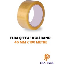 Ukapack Uka Şeffaf Koli Bandı 45 mm x 100 Metre Yüksek Yapıştırma Kaliteli