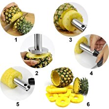 Kuadu Shop No.4 Tarzı 201 Paslanmaz Çelik Ananas Dilimleme Soyucu Meyve Tart Dilimleme Mutfak Kolay Aracı Ananas Spiral Kesici Yeni Gereç Aksesuarları (Yurt Dışından)