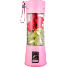 Kuadu Shop Pembe Stil Taşınabilir Mikser Çok Fonksiyonlu USB Elektrikli Blender Gıda Smoothie Maker Blender Karıştırma Şarj Edilebilir 6 Yapraklı Meyve Sıkacağı Fincan (Yurt Dışından)