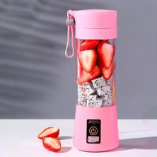 Kuadu Shop Pembe Stil Taşınabilir Mikser Çok Fonksiyonlu USB Elektrikli Blender Gıda Smoothie Maker Blender Karıştırma Şarj Edilebilir 6 Yapraklı Meyve Sıkacağı Fincan (Yurt Dışından)